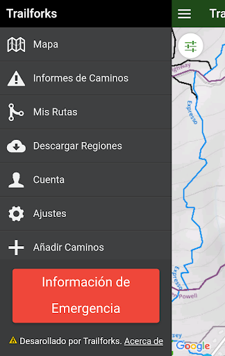 Captura de pantalla de Trailforks