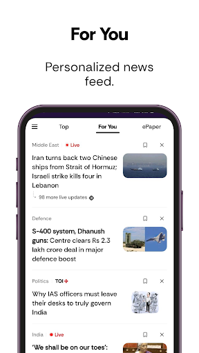 Captura de pantalla de TOI English News, Daily ePaper