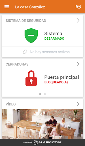 Captura de pantalla de Alarm.com