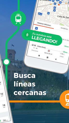 Captura de pantalla de Moovit: Horarios de bus y tren