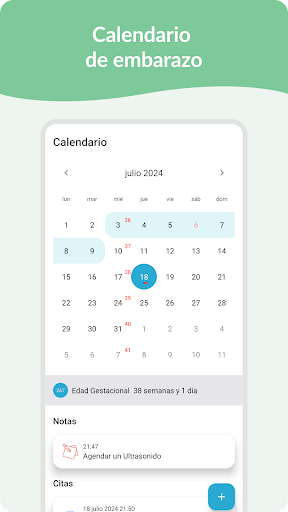 Captura de pantalla de Embarazo: Calendario Diario