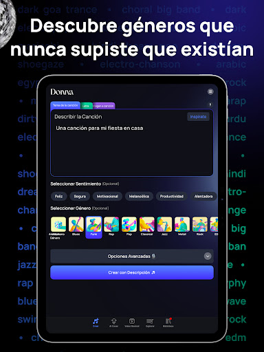Captura de pantalla de Donna IA Generador de Música