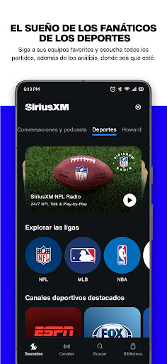Captura de pantalla de SiriusXM: Música y más