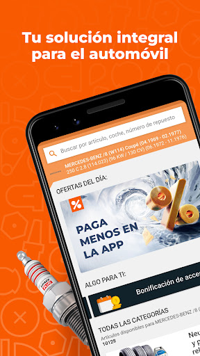 Captura de pantalla de AUTODOC: recambios de coche
