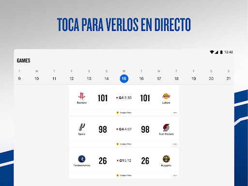 Captura de pantalla de NBA App: baloncesto en directo