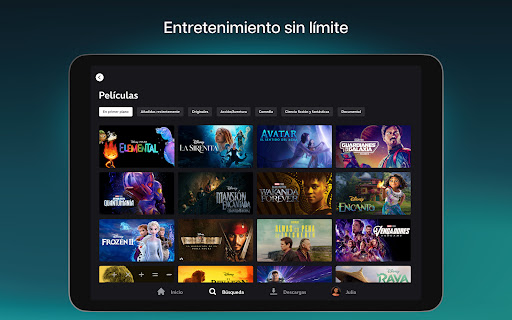 Captura de pantalla de Disney+