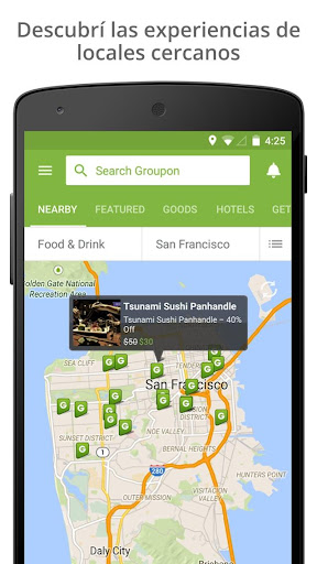 Captura de pantalla de Groupon: compra nuevas ofertas