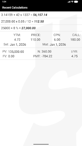 10bii Financial Calculator screenshot