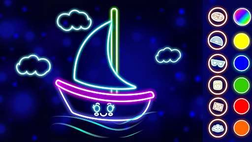 Captura de pantalla de Juegos de dibujar glow doodle