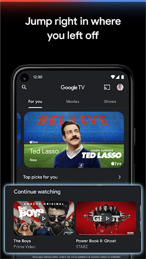 Captura de pantalla de Google TV