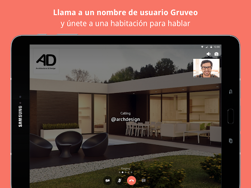 Captura de pantalla de Gruveo: videoconferencia