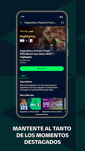 Captura de pantalla de FIFA+ | App de fútbol en vivo