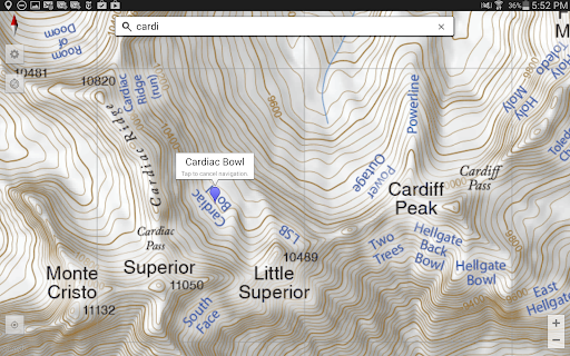 Captura de pantalla de Wasatch Backcountry Skiing Map