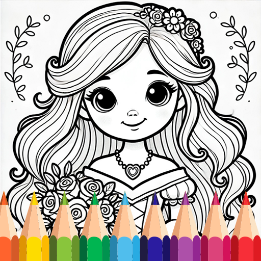 Prinzessin Färbung Glitter-Symbol
