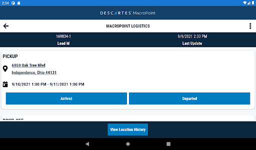 Captura de pantalla de MacroPoint for Truckers