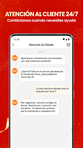 Captura de pantalla de Temu: compra como millonario