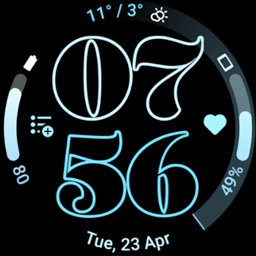 Captura de pantalla de Outlined Watch Face