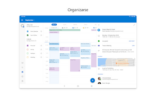 Captura de pantalla de Microsoft Outlook