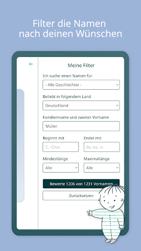 Babynamen / Vornamen 2025 Screenshot