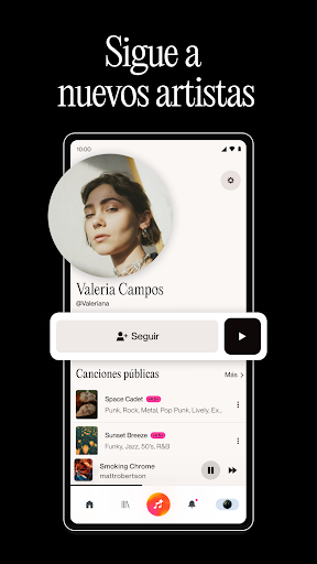 Captura de pantalla de Suno - Música con IA