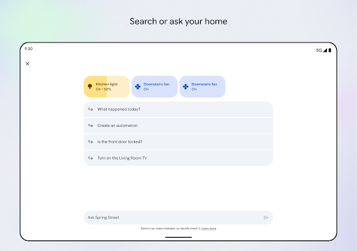 Captura de pantalla de Google Home