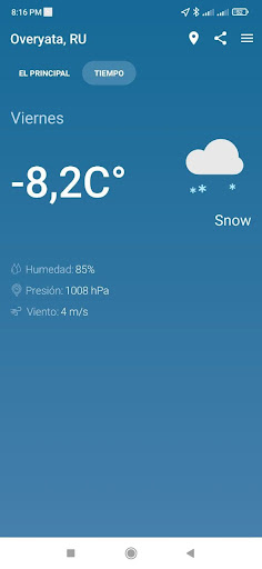 Captura de pantalla de Temperatura actual