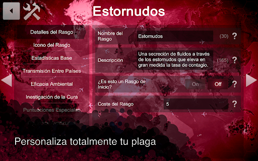 Captura de pantalla de Plague Inc Editor de Escenario