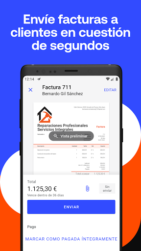 Captura de pantalla de Invoice2go: facturación fácil