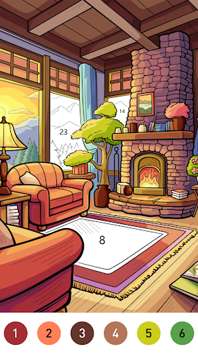Interior Color by Number Book screenshot