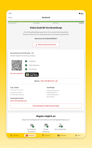 Post & DHL Screenshot