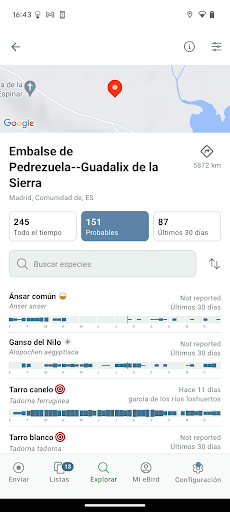 Captura de pantalla de eBird by Cornell Lab