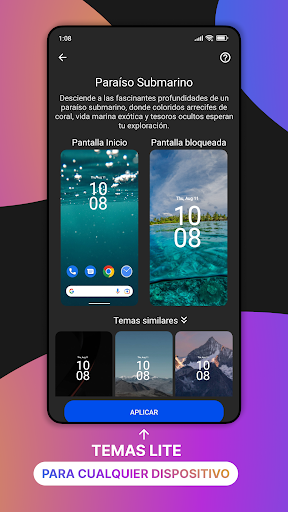 Captura de pantalla de Temas