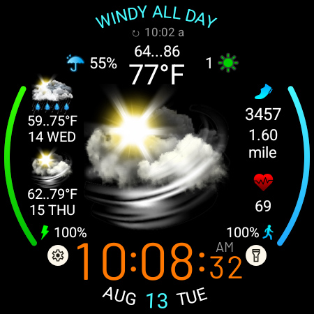 Captura de pantalla de Weather watch face W5.5