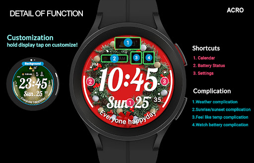 Captura de pantalla de ACRO Happy Christmas Watchface