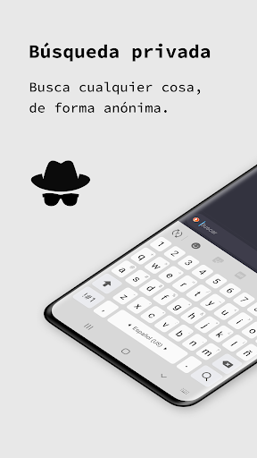 Captura de pantalla de aplicación navegador privado