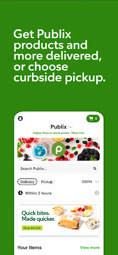 Captura de pantalla de Publix Delivery & Curbside