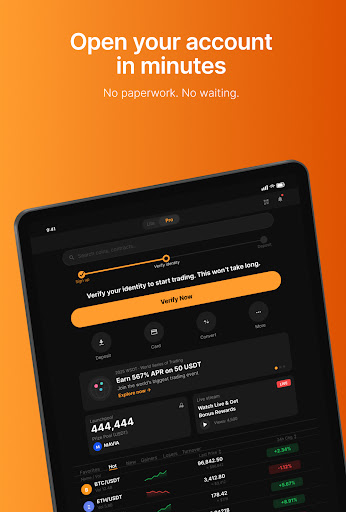 Captura de pantalla de Bybit: Compra Bitcoin y USDT