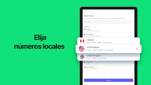 Captura de pantalla de Segundo número de teléfono