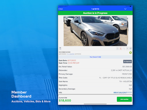 Captura de pantalla de Copart – Online Auto Auctions