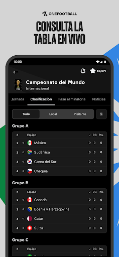 Captura de pantalla de OneFootball: Resultados Fútbol
