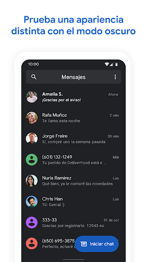 Captura de pantalla de Mensajes de Google