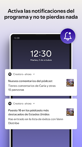 Captura de pantalla de Spotify for Creators