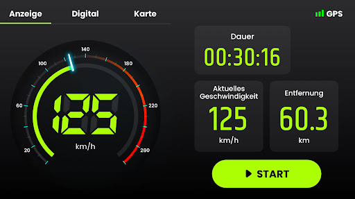 Geschwindigkeitsmesser GPS Screenshot