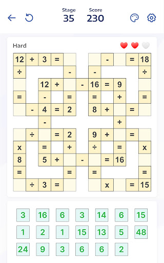 Mathematik-Puzzles - Crossmath Screenshot