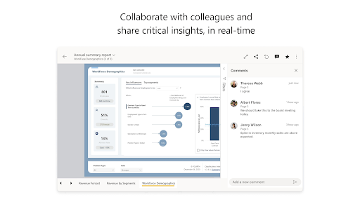 Captura de pantalla de Microsoft Power BI