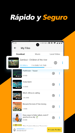 Captura de pantalla de Descargador de video privado