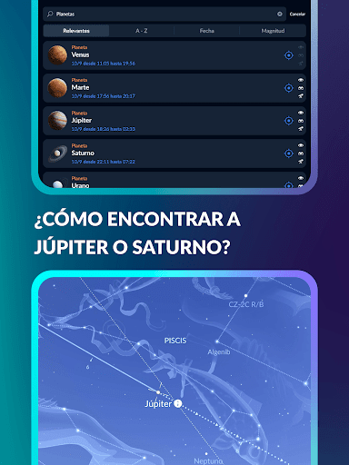 Captura de pantalla de Sky Tonight: Constelaciones AR