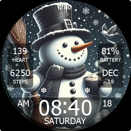Captura de pantalla de Key WF55 Snowman Watch Face