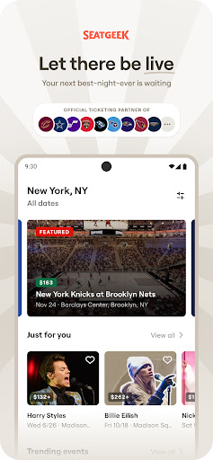 Captura de pantalla de SeatGeek – Tickets to Events