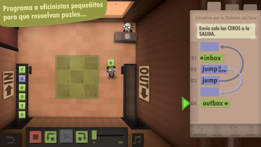Captura de pantalla de Human Resource Machine